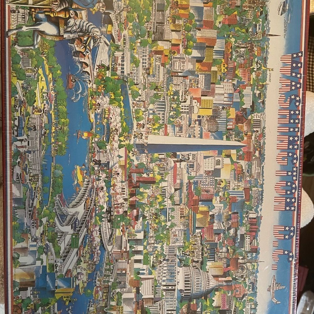 New Vtg New Washington Jigsaw Puzzle 504 Triple Thick Pieces 1988